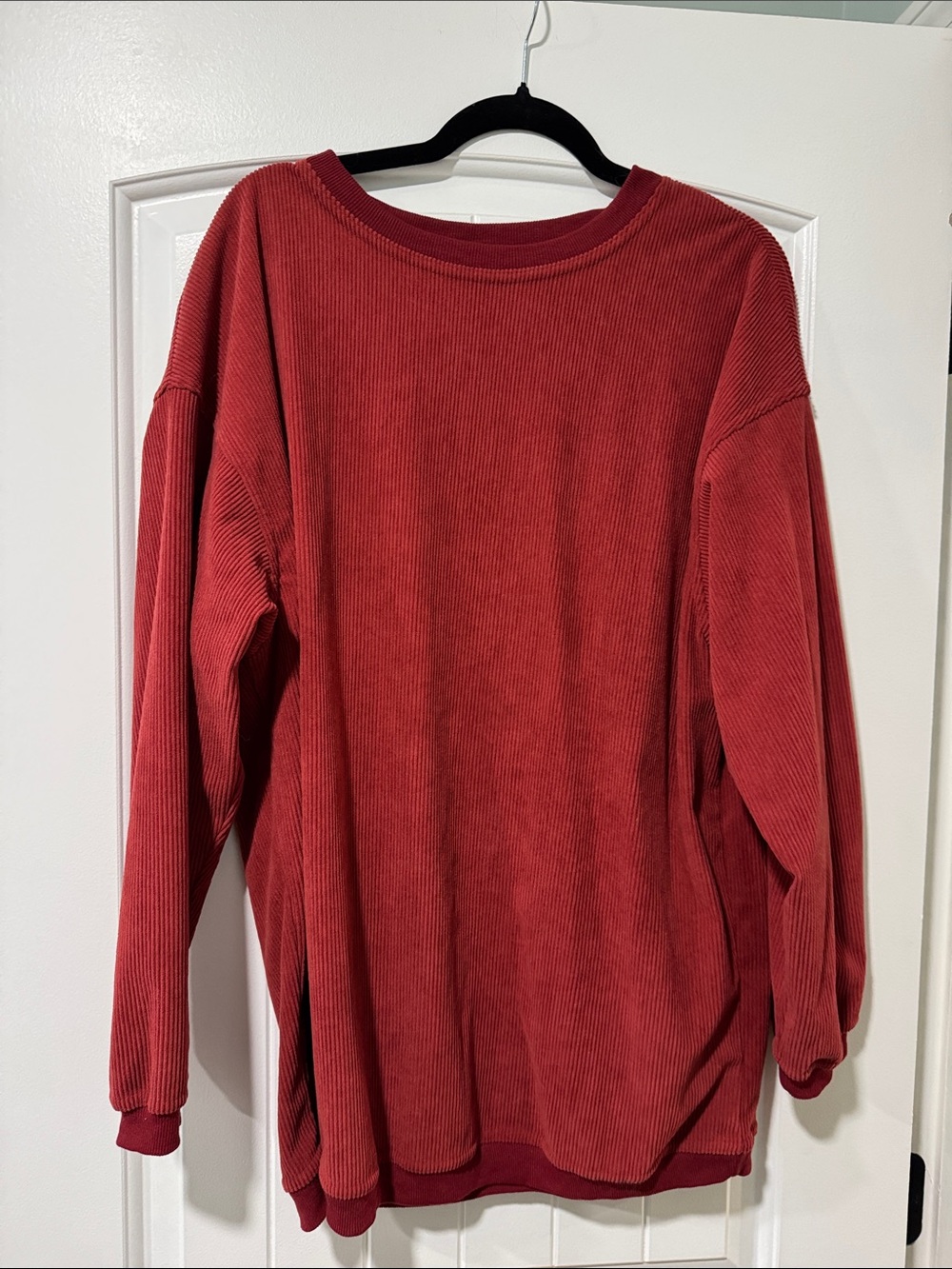 Source Unknown Red Corduroy Crewneck Sweater